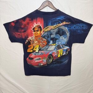 Vintage NASCAR Jeff Gordon Chase Authentic T-Shirt Mens Large All Over Print